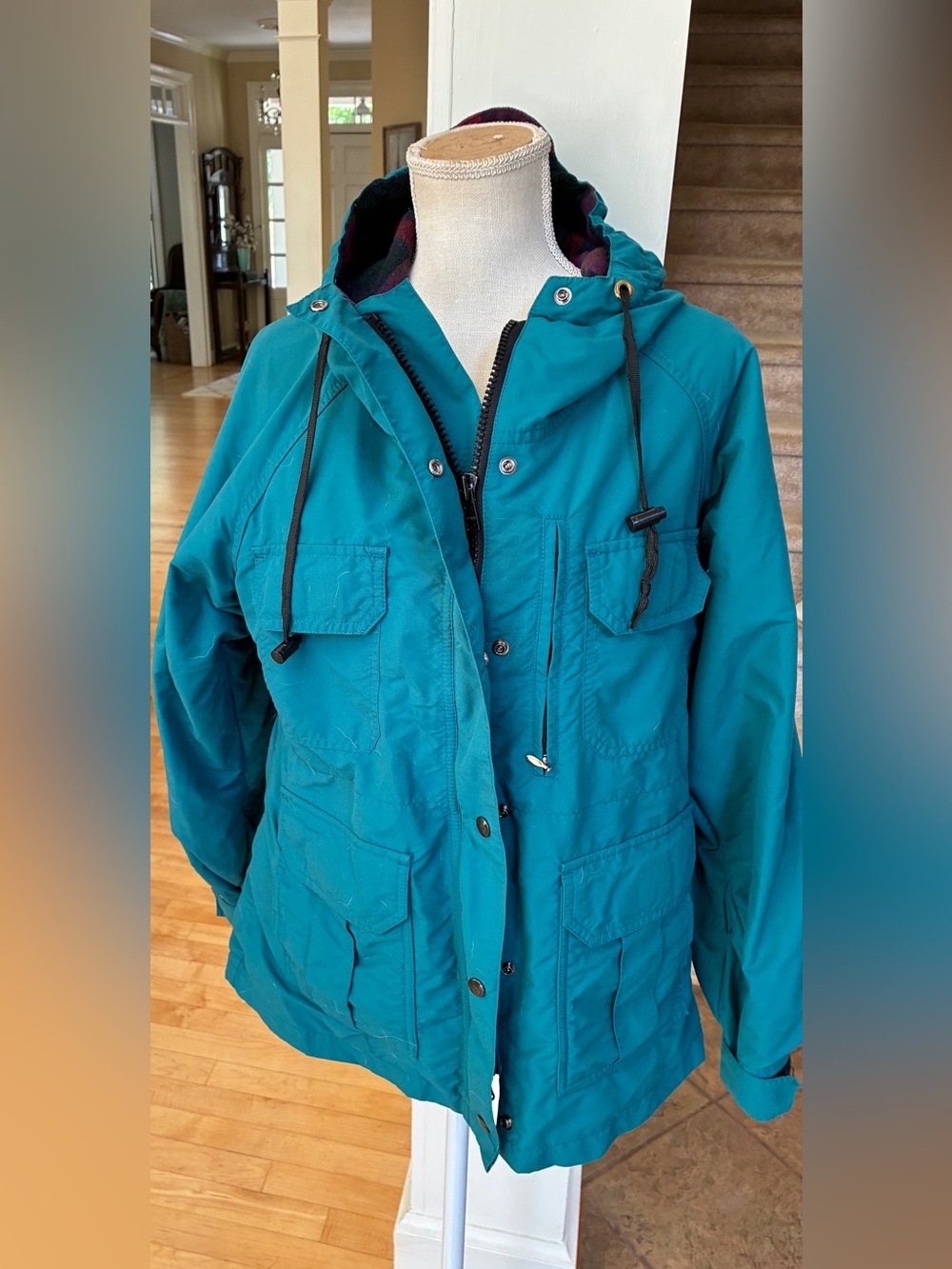 REI Teal Hooded Utility Jacket